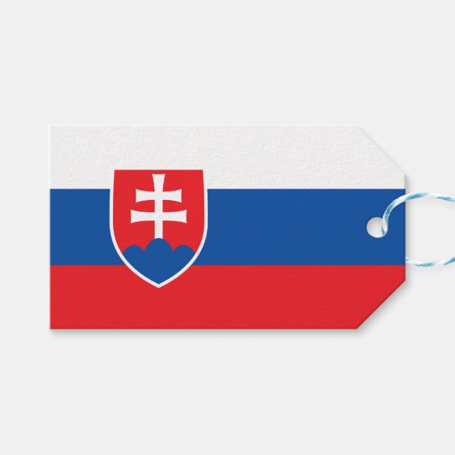 Gift-Märkre med Flagga Slovakien Presentetikett (Framsidan (Horisontell))