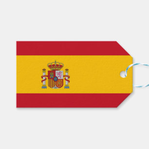 Gift Märkre med Flagga Spanien Presentetikett