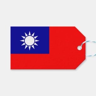 Gift-Märkre med Flagga Taiwan Presentetikett