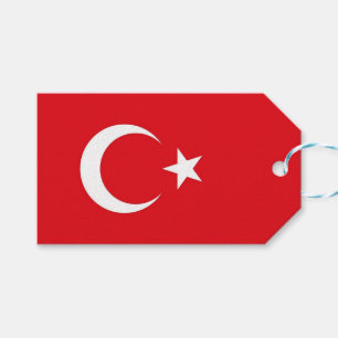 Gift-Märkre med Flagga Turkiet Presentetikett
