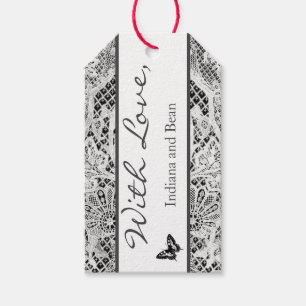 GIFT-MÄRKRE MED KÄRLEK CUSTOM NAME ANTIQUE SNÖRE PRESENTETIKETT