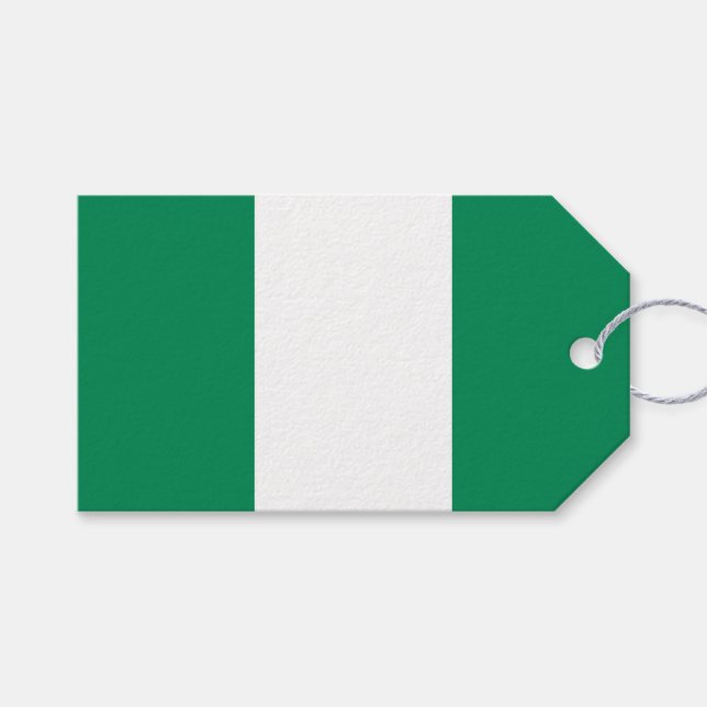 Gift-Märkre med Nigerias Flagga Presentetikett (Framsidan (Horisontell))