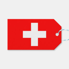Gift-Märkre med Schweiz Flagga Presentetikett