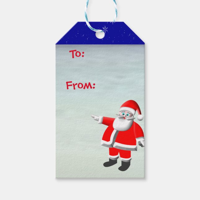 Gift-Märkre med stående tomten Presentetikett (Framsidan)