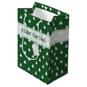 Gift Märkre Namn: God jul Grönt Träd Mönster i