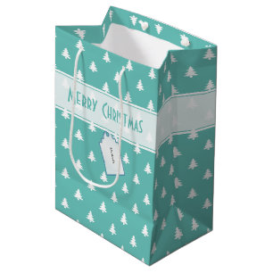 Gift Märkre Namn: God jul Teal Träd Mönster
