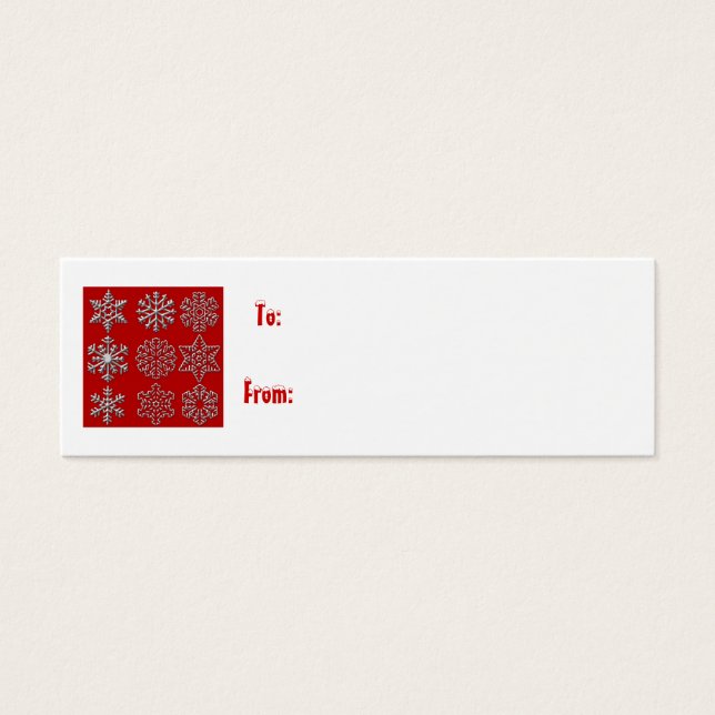 Gift märkre silver snöflingor litet visitkort (Framsidan)