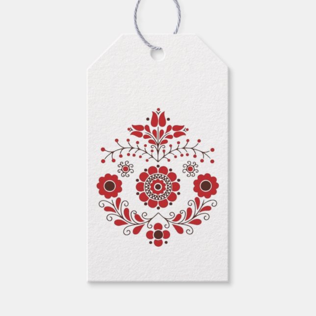 Gift-Märkre - Skandinavisk Blommigt Presentetikett (Framsidan)