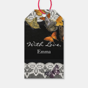 GIFT MÄRKRE SNÖRE MÖNSTER MED KÄRLEK DIY NAMN PRESENTETIKETT