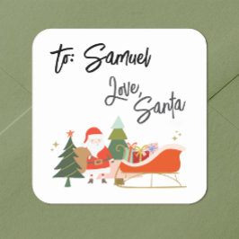 Gift Märkre Sticker från Santa Santa Santa Fyrkantigt Klistermärke