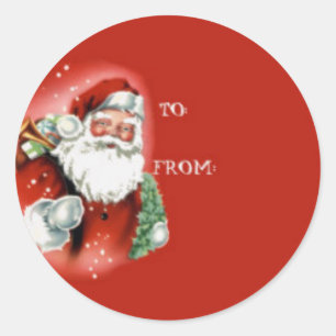 Gift Märkre Stickers med Jultomten Runt Klistermärke