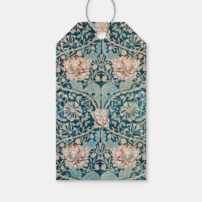 GIFT-MÄRKRE: WILLIAM MORRIS: HONEYSUCKLE DESIGN PRESENTETIKETT (Framsidan)