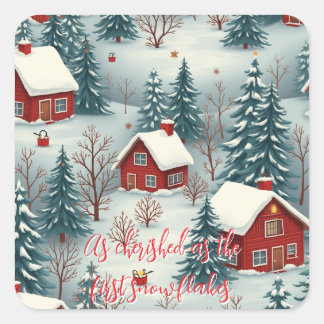 Gift märkre ( Winter Wonderland ) Fyrkantigt Klistermärke