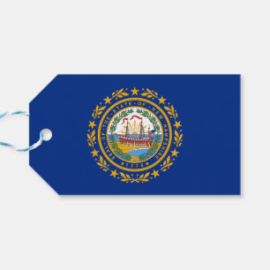 Gift Märkre with Flagga of New Hampshire State, US Presentetikett
