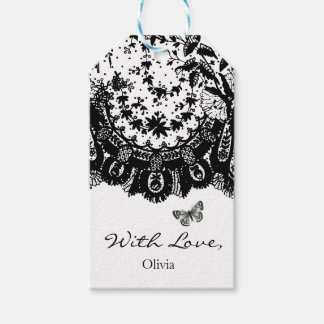 GIFT MÄRKRE "WITH KÄRLEK" BLACK SNÖRE AND CUSTOM N PRESENTETIKETT
