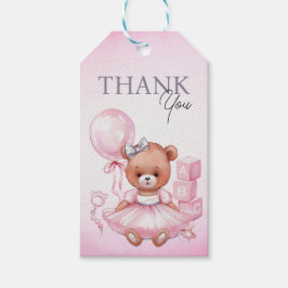 Gift Märkres tack för barnduschen. Presentetikett