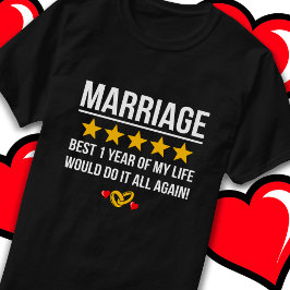 Gift med 1 års Cute Sweet 1:a Bröllop-årsdagen T Shirt