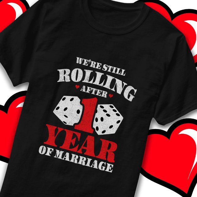 Gift med 1 års nutid, 1:a Bröllop-årsdagen T Shirt (Skapare uppladdad)