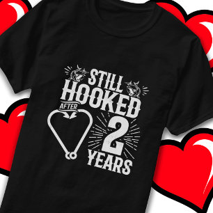 Gift med 2 års fiske, fiktiv 2-årsdag t shirt