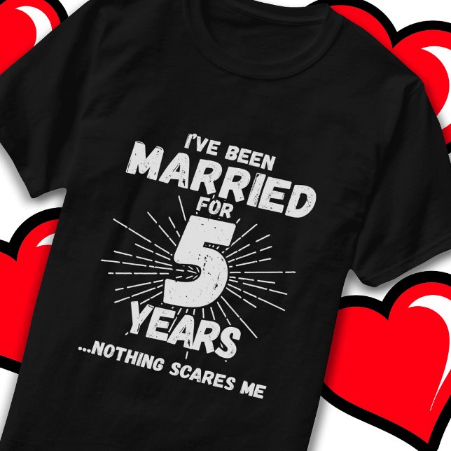 Gift med 5 år - Fungerande 5:e Bröllop-årsdagen T Shirt (Skapare uppladdad)