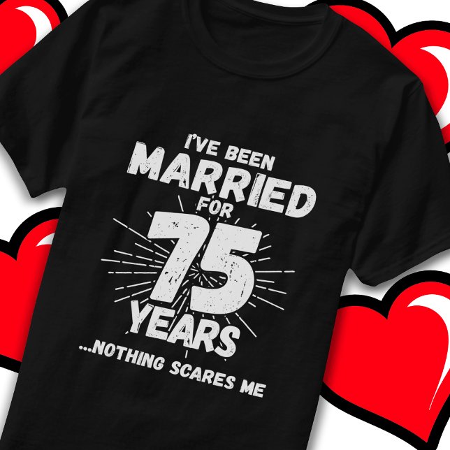 Gift med 75 års firande vid Bröllop-firandet i 75: T Shirt (Skapare uppladdad)