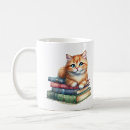 Gift med bok Älskare: Katt på Bokar Kaffemugg