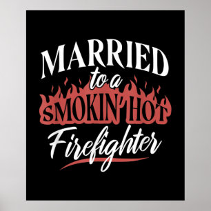 Gift med en brandman för rökHett Poster