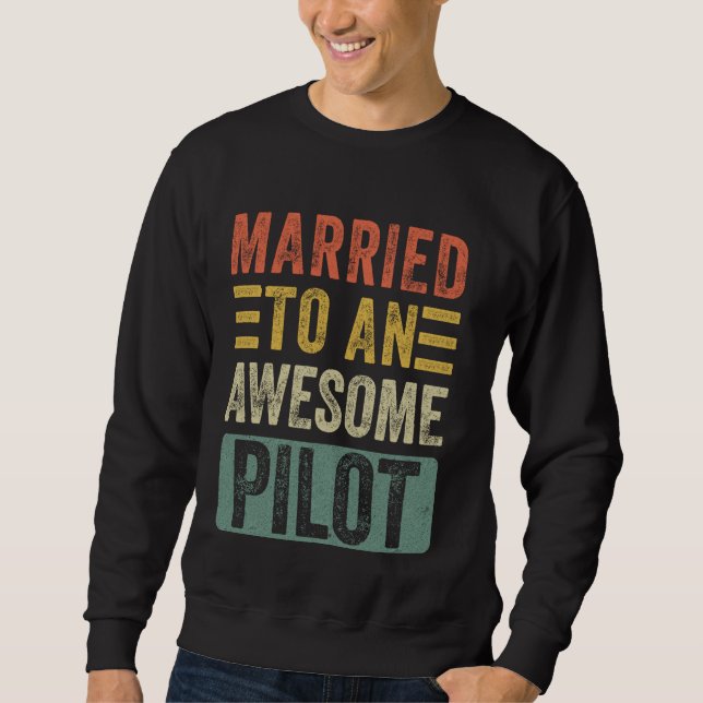 Gift med en Fantastisk Pilot Funny Make Maka Lång Ärmad Tröja (Framsida)