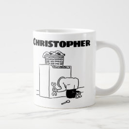 Gift med en Tvättande reparatör av Maskin med Namn Jumbo Mugg