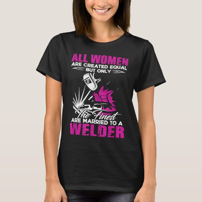 Gift med en Welder Maka Make par Familj Fu T Shirt (Framsida)