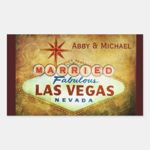Gift med Fabulous LAS VEGAS Rektangulärt Klistermärke