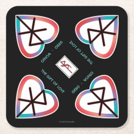 Gift med Kärlek Bindrune Underlägg Papper Kvadrat