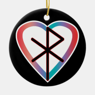 Gift med Kärlek Viking Bindrune Julgransprydnad Keramik