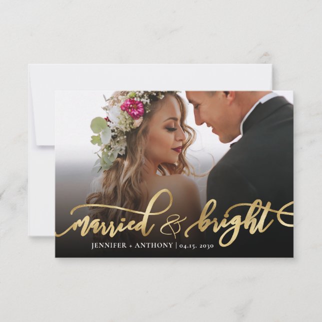 Gift med och Bright Newlyweds Photo jul Card (Framsida)