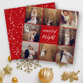 Gift med och lätt 8 foto Collage Modern Bröllop Julkort