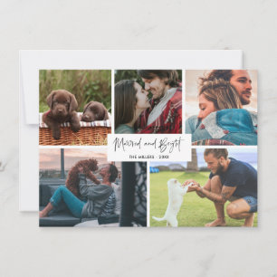 Gift med och ljusnylyft par foto julkort