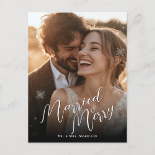 Gift med och Marry Julfoto Vykort