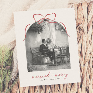 Gift med och Merry Bow Arch Photo Budgetjul