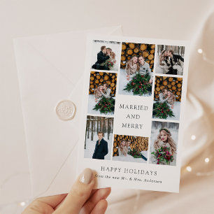 Gift med och merry Flerfoto - första jul Julkort