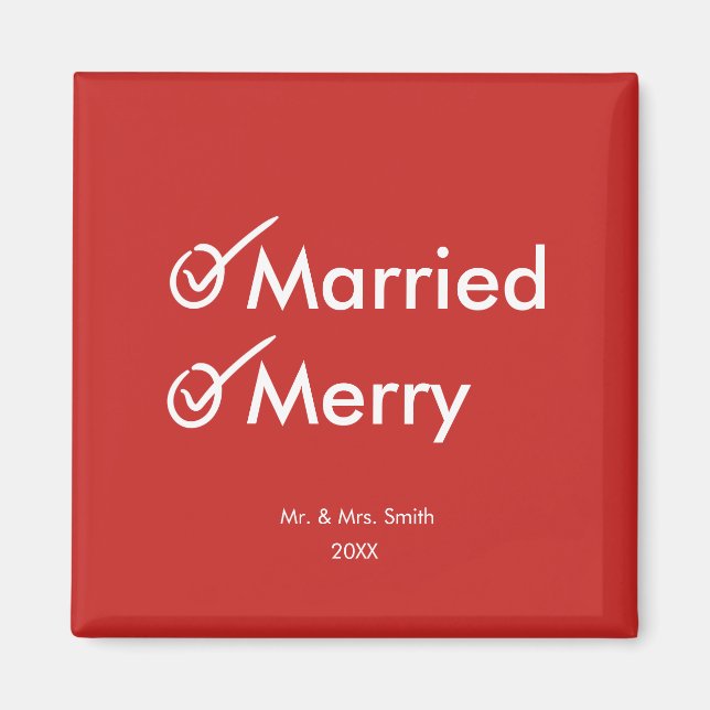 Gift med och merry | Första helgdagen Magnet (Framsidan)