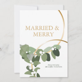 Gift med och Merry Guld Ringar Nyligen gift jul