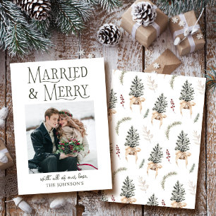 Gift med och Merry Newlyed Julkort