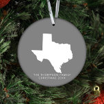 Gift med Par-vänner, julklappar i Texas<br><div class="desc">Vi presenterar vårt "Texas Mörk Grått Ceramic Ornament with Photo", ett sofistikerat och personlig som tillägg till din helgdag decor. Den här keramiska prydnadsprodukten är skapad med försiktighet och har en elegant grått-bakgrund i mörken som är försedd med en bild av Texas och ger dig utrymme att lägga till ditt...</div>