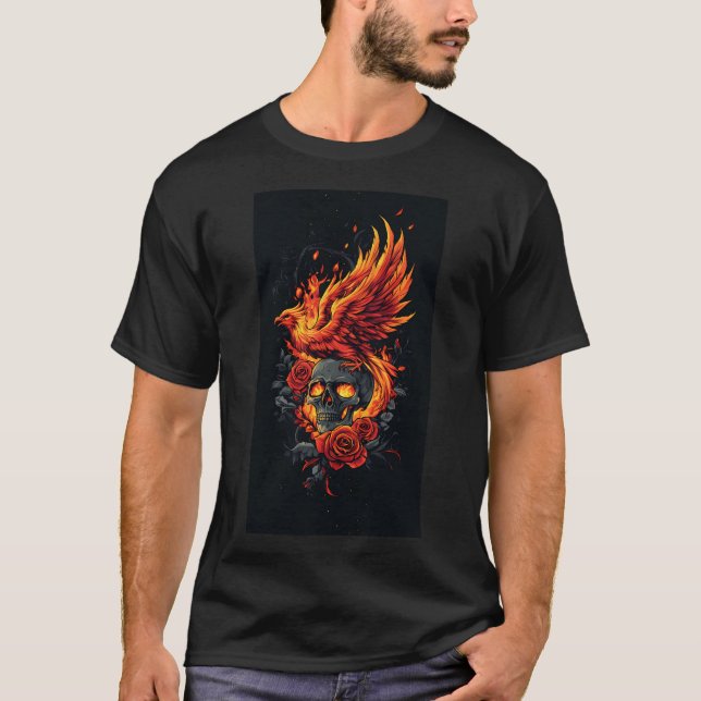 Gift med Reborn: Från Skull till Phoenix T Shirt (Framsida)