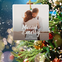 Gift & Merry Bröllop Tack för julfoto Julgransprydnad Keramik