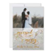 Gift & Merry Faux Gold Foil & White med Photo