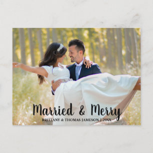 Gift & Merry Newlyged Bröllop Photo Postcard Vykort