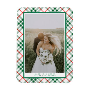Gift Merry Plaid Jul Nyligen kallat foto Magnet