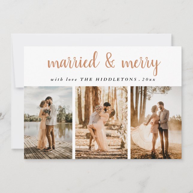 Gift & Merry Whimsical | Tre foto-Helgdag Julkort (Framsida)