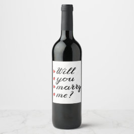 Gift mig med kärlek glänsande vin/vin flaska vinflaska etikett